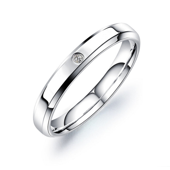 Wholesale Minimally designed titanium steel diamond ring, fashionable and luxurious diamond ring jewelry