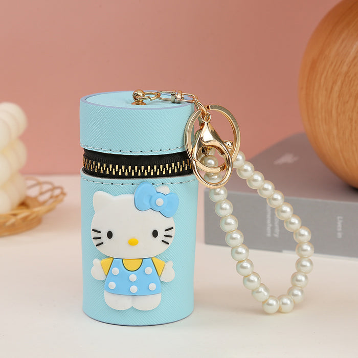 Wholesale PU Cartoon Lipstick Storage Box Coin Purse Keychain JDC-KC-YiK014