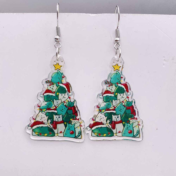 Wholesale New Christmas Acrylic Earrings Leopard Print JDC-ES-YaChen011