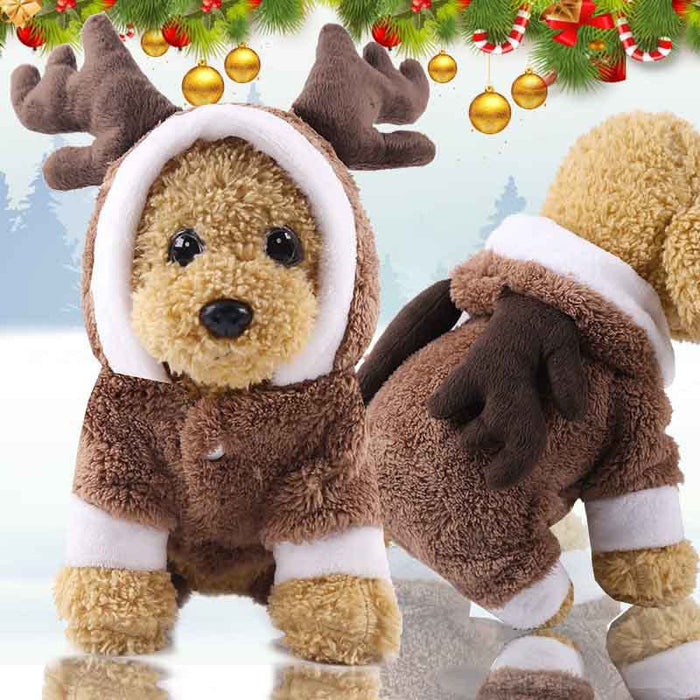 Wholesale Dogs Christmas Pet Supplies Clothes  Cotton Coat Autumn and Winter Elk Cat and Dog Clothes