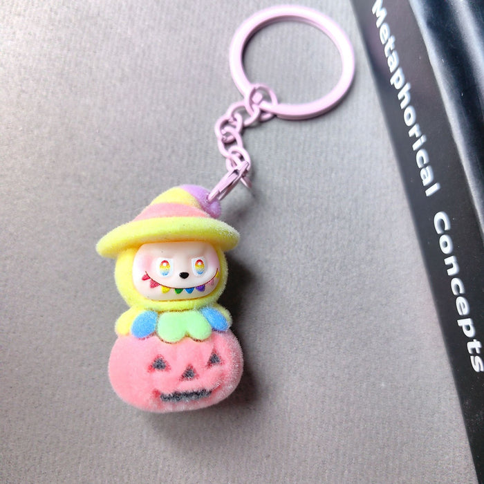 Wholesale Pumpkin  Flocking Punch Cute Phone Charm Bag Accessory