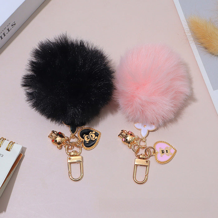 Wholesale Mao Ball Keychain Pendant Creative Cute Tiger Protective Set Jewelry Mobile Phone Hanging
