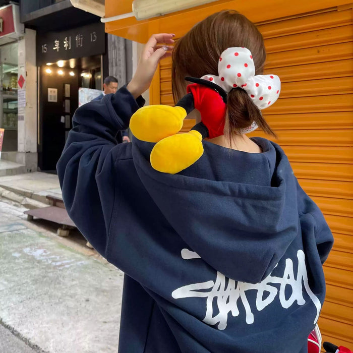 Wholesale Cute red polka dot plush scrunchie hair scrunchies