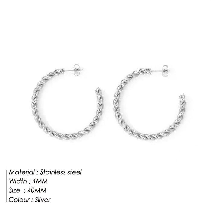 Wholesale stainless steel earrings gold-plated C-shaped twist earrings