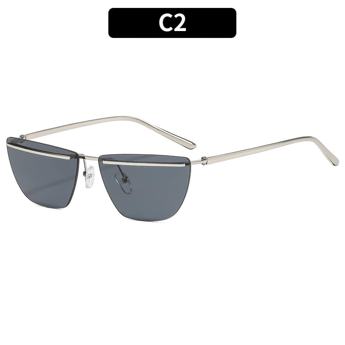 Wholesale Street Style Frameless Metal Sunglasses for Women UV400 Everyday Fashion Accessory