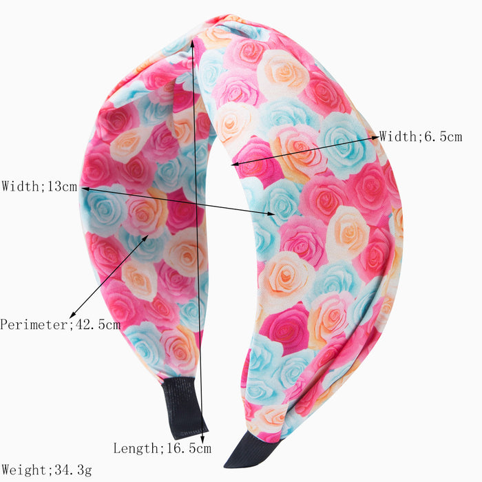 Wholesale Printed fabric headband, fashionable cross high skull top, outdoor hair accessory