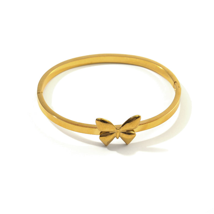 Wholesale Popular retro personalized stainless steel butterfly bracelet, simple and high-end photosensitive surface, wholesale of hand accessories