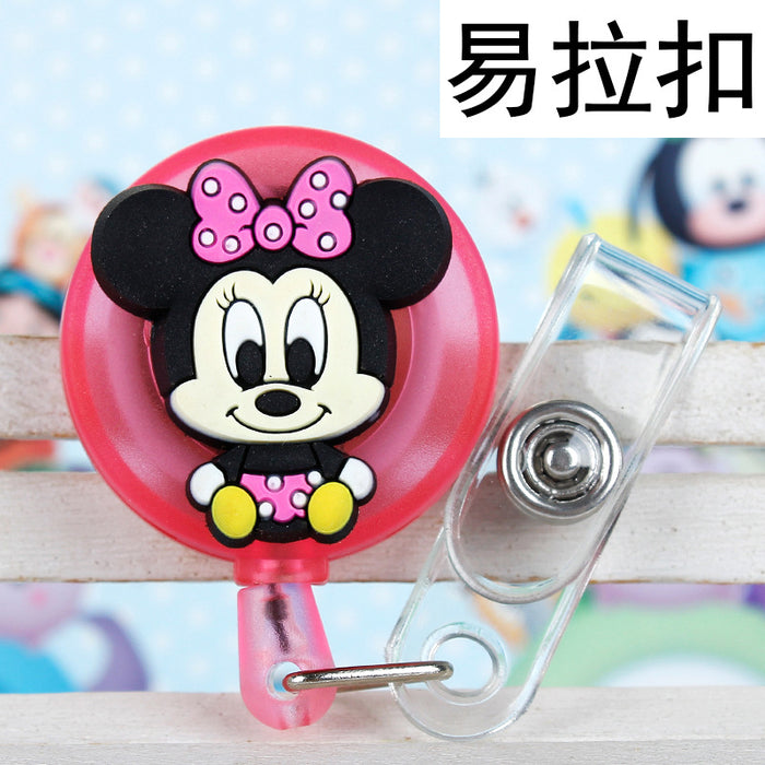 Wholesale Cartoon Badge Scroll Retractable Plastic Keychain JDC-KC-LuoKe003