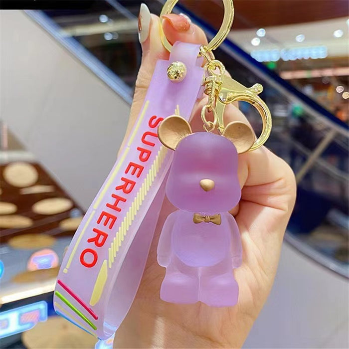 Wholesale Dreamy Crystal Bear Keychain Couple Birthday Gift Car Bag Small Pendant