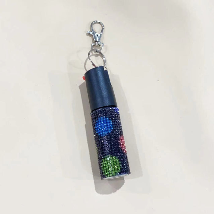 Wholesale Plastic Diamond Inlaid Portable Press Type Keychain JDC-KC-ZY013