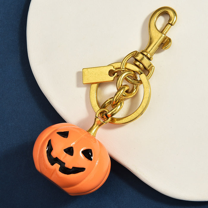 Wholesale  resin keychain pendant pumpkin  hat prop ghost crystal ball decoration bag hanging decoration