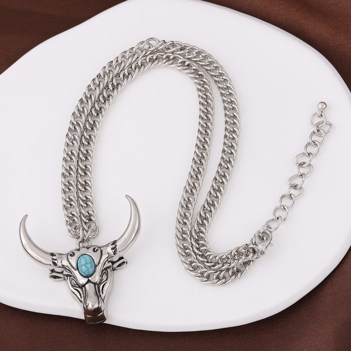 Wholesale cow head pendant metal necklace source