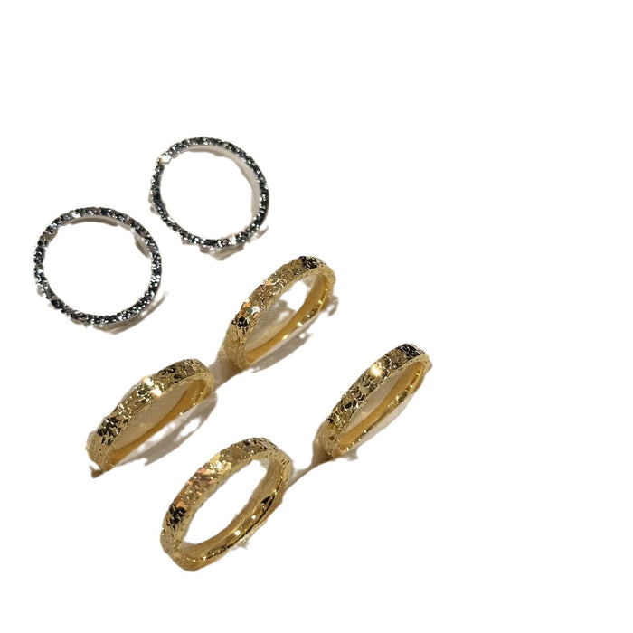 Wholesale Shining Crushed Ice Ring Stacked Diamond Row Ring