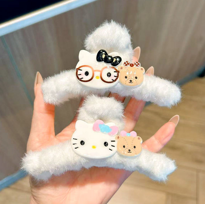 Wholesale Cute cartoon style large plush hair claw clip