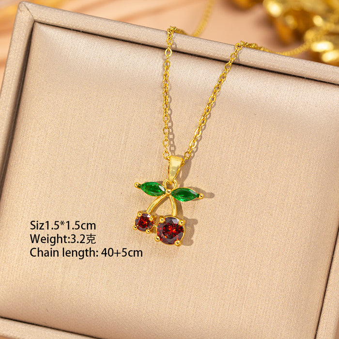 Wholesale Gold Plated Titanium Steel Floral Pendant Necklace Stylish Gift MOQ≥2