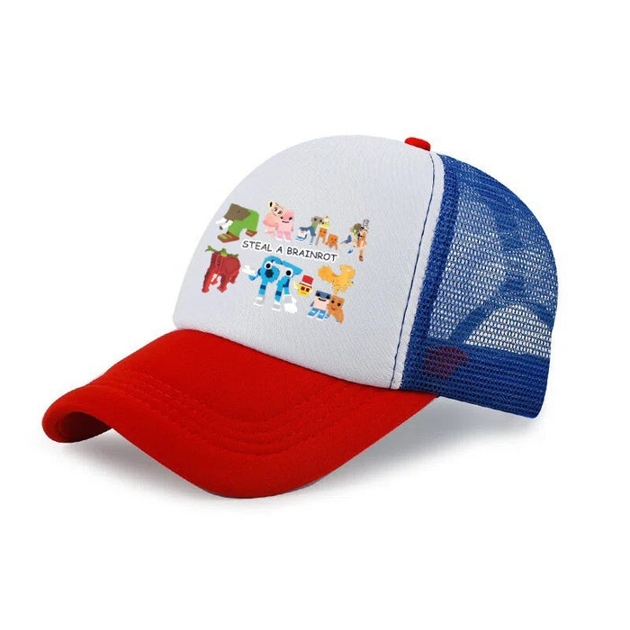 Wholesale Stylish Kids Cartoon Baseball Cap Breathable Mesh Unisex Sun Hat Extended Brim Fashion Accessory