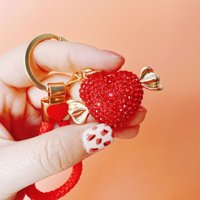 Wholesale Rhinestone Heart Candy Zinc Alloy Keychain JDC-KC-ZhanLun013