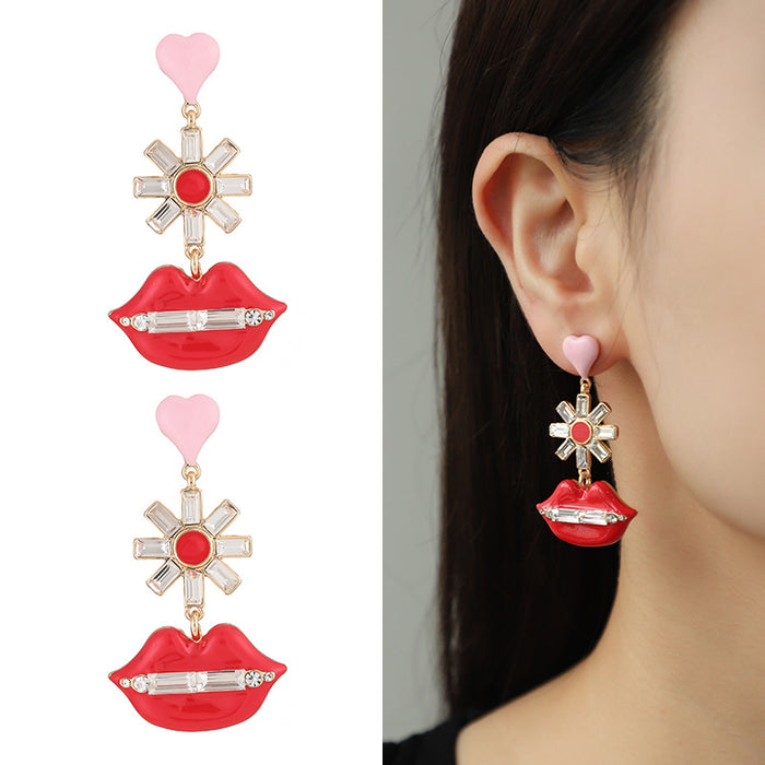 Wholesale Valentine's Day Letters Oil Drop Earrings JDC-ES-KenJie003