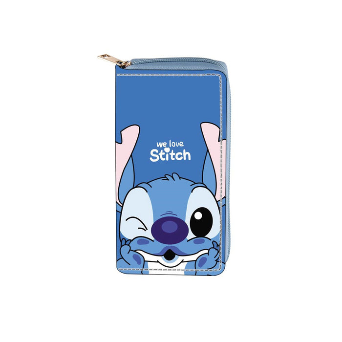 Wholesale Anime Peripheral Stitch PU Long Zipper Wallet 782 Stitch Wallet Printing JDC-WT-DengX001