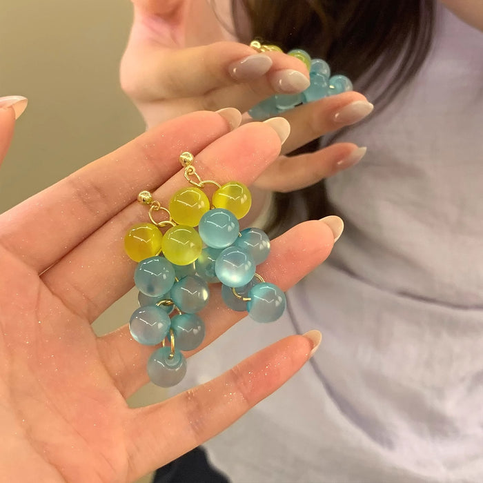Wholesale Grape Theme Acrylic Earrings - Summer Fashion Jewelry Accessory Gift