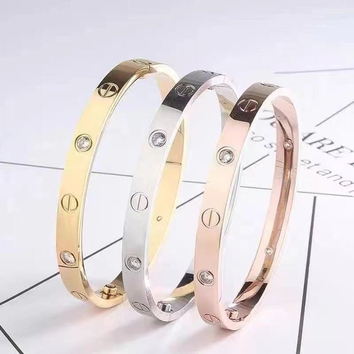 Wholesale Light Luxury Diamond Titanium Steel Bracelet JDC-BT-Aij002