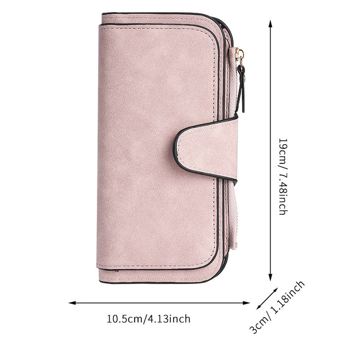 Wholesale Black Solid Color Long Wallet Clutch with Sewing Line Detail - Everyday Use Fashion Accessory