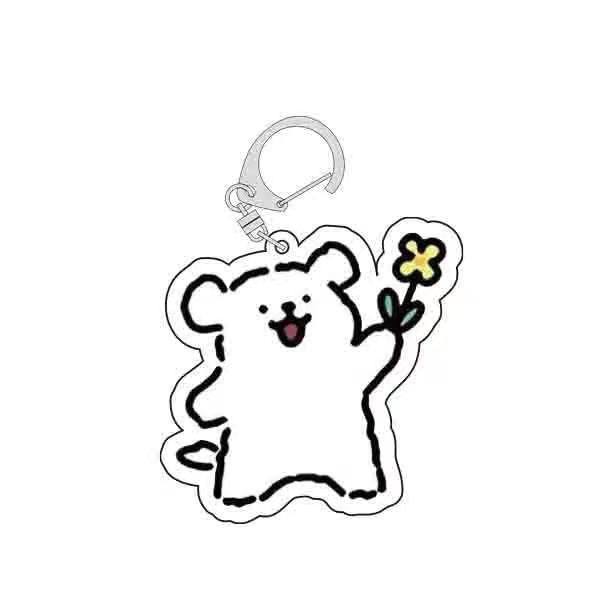 Wholesale Cartoon line puppy keychain acrylic pendant cute