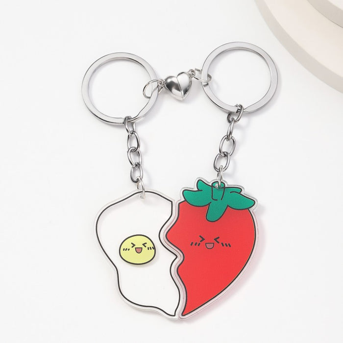 Wholesale Acrylic Love Magnet Keychain JDC-KC-RongRui073