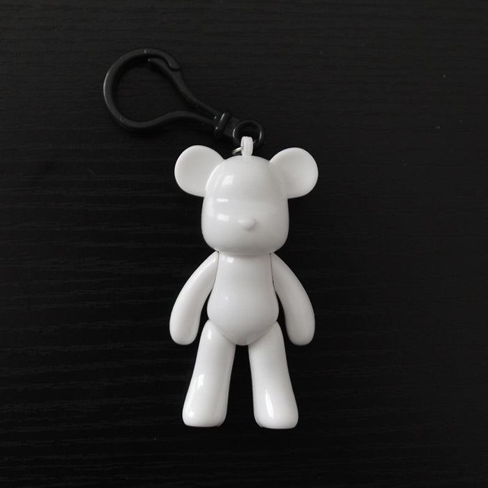 Wholesale Cyber Red Fluid Bear Keychain Handmade diy Material Bag Homemade White Embryo Bear Pendant Couple Creative Gift