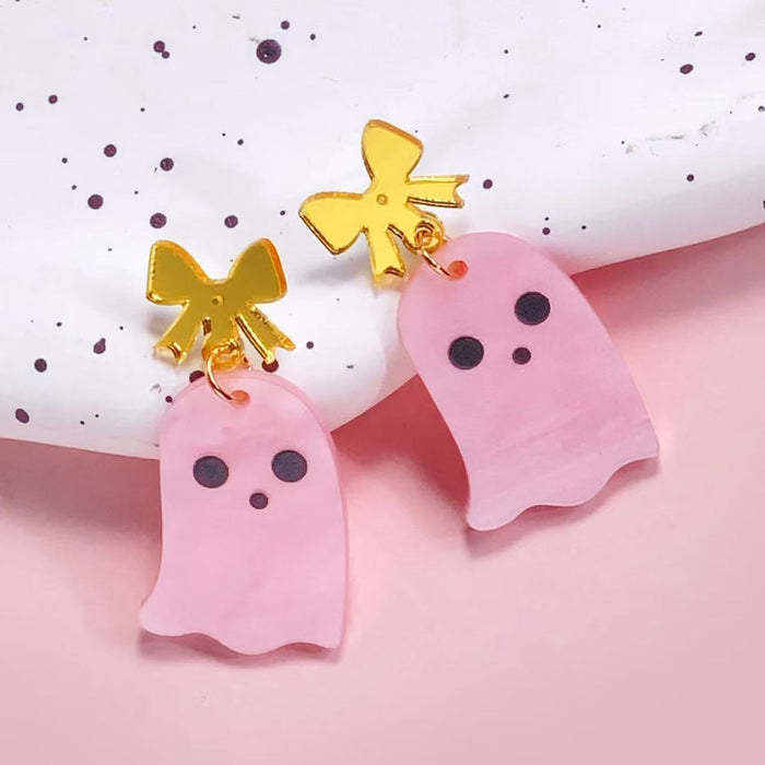 Wholesale  acrylic black and white double-layer earrings,  fun and cute earrings