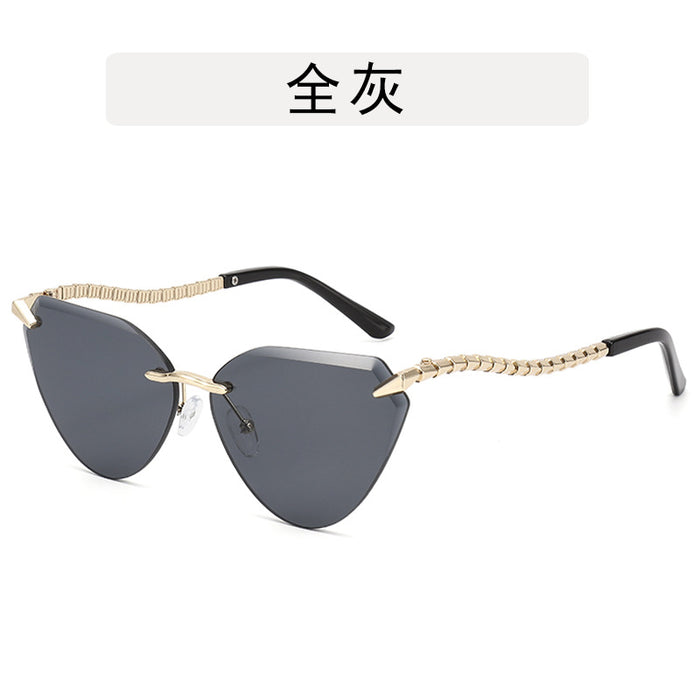 Wholesale Metal sunglasses, retro frameless cut sunglasses