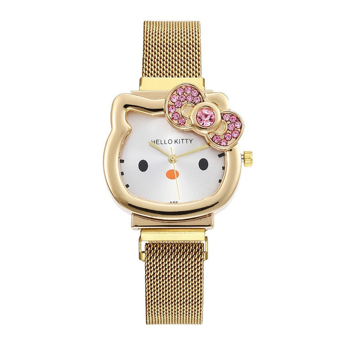 Wholesale watch diamond bow magnet strap cute cartoon girl student watch