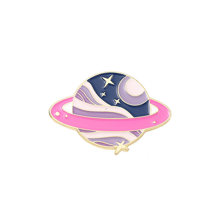 Wholesale Stylish Planet Star Brooch Pin Colorful Electroplated Metal Badge f Clip Fashion Accessory