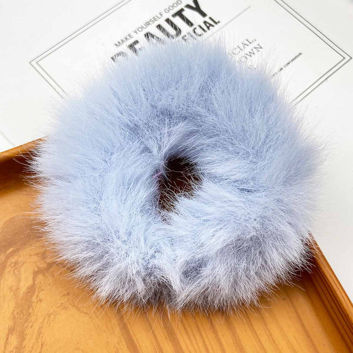 Wholesale 10pcs Simple f hair tie solid color fuzzy Hair Scrunchies