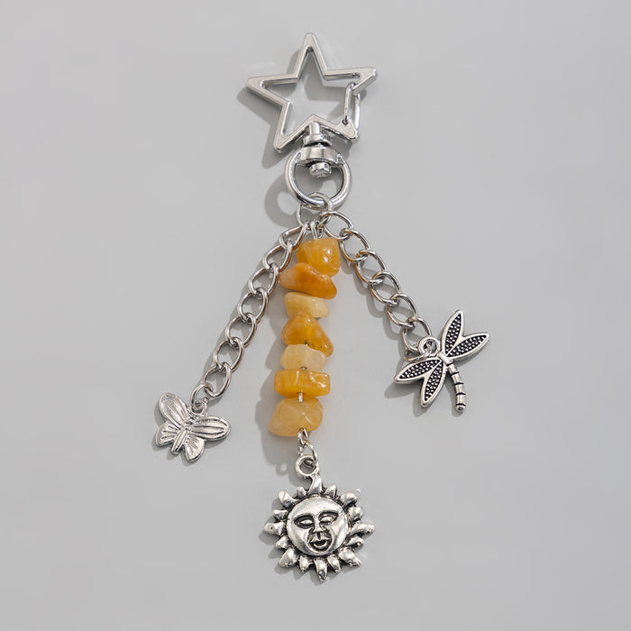 Wholesale Jewelry Creative Color Stone Keychain Alloy Accessories Bag Pendant