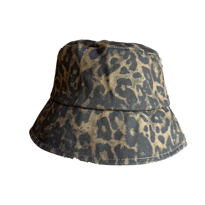 Wholesale Retro leopard print fisherman hat, personalized, versatile, casual, no makeup sun visor hat