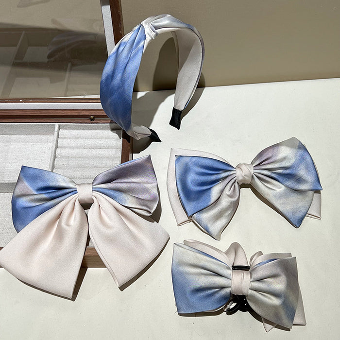 Wholesale 2PCS Rendered Knotted Bow Fabric Headband JDC-HD-MiShe005