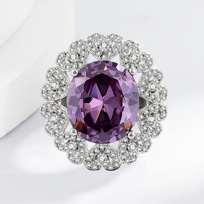 Wholesale Oval Drill Amethyst Pendant Necklace