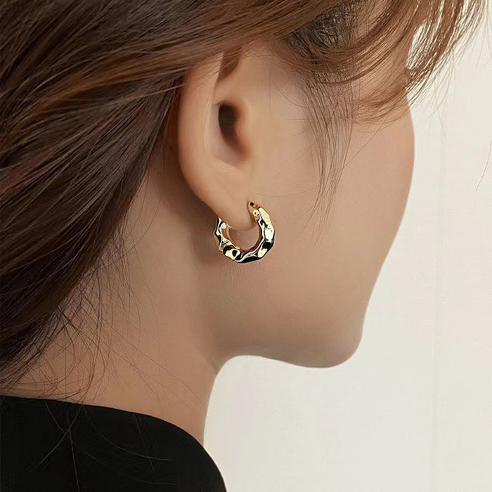 Wholesale Wrinkle Texture Alloy Earrings JDC-ES-Chengx011