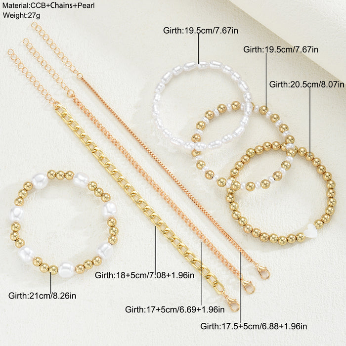 Wholesale Heart-shaped Pearl Beaded Bracelet