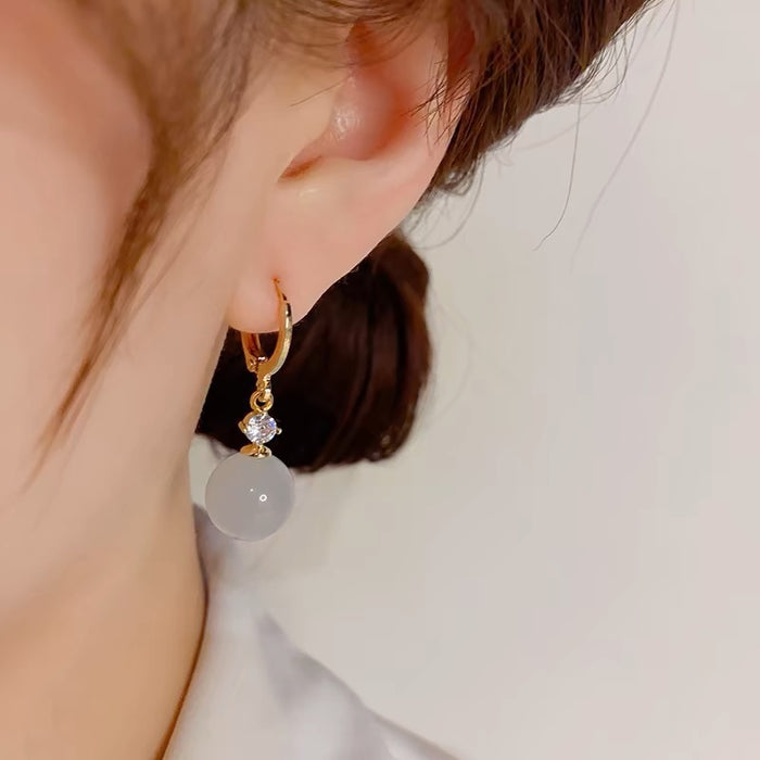 Wholesale Flash Diamond Cat's Eye Earrings Earrings Ball Earrings Trendy All-match Earrings
