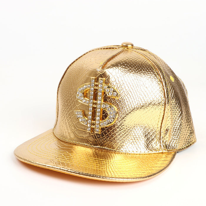 Wholesale PU Gold Dollar Sign Crocodile Pattern Flat Brim Baseball Cap JDC-FH-KuangH001