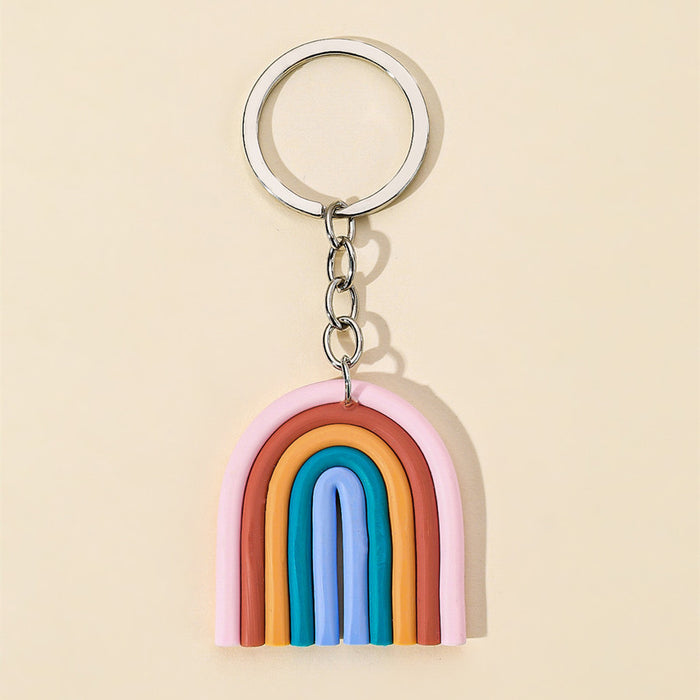 Wholesale Clay Rainbow Keychain JDC-KC-RongRui058