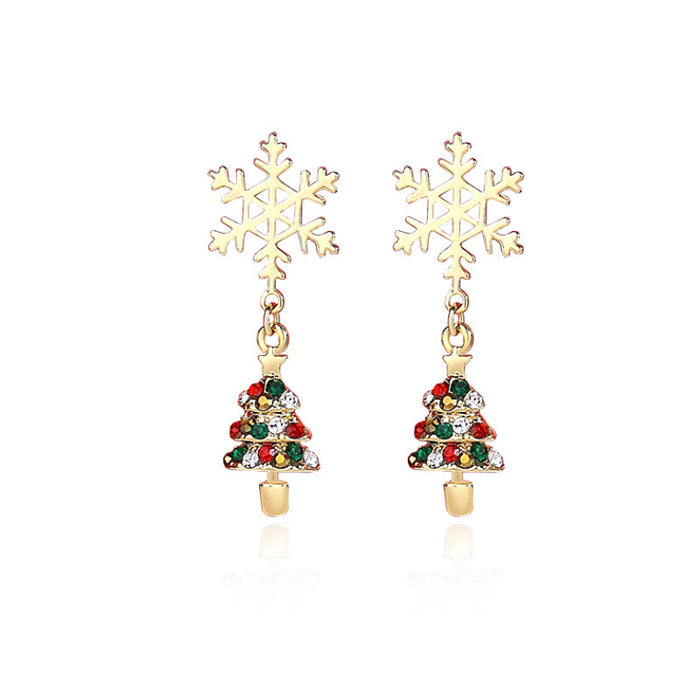 Wholesale Earrings Alloy Asymmetrical Christmas Tree Shoes Hats JDC-ES-Duoli008