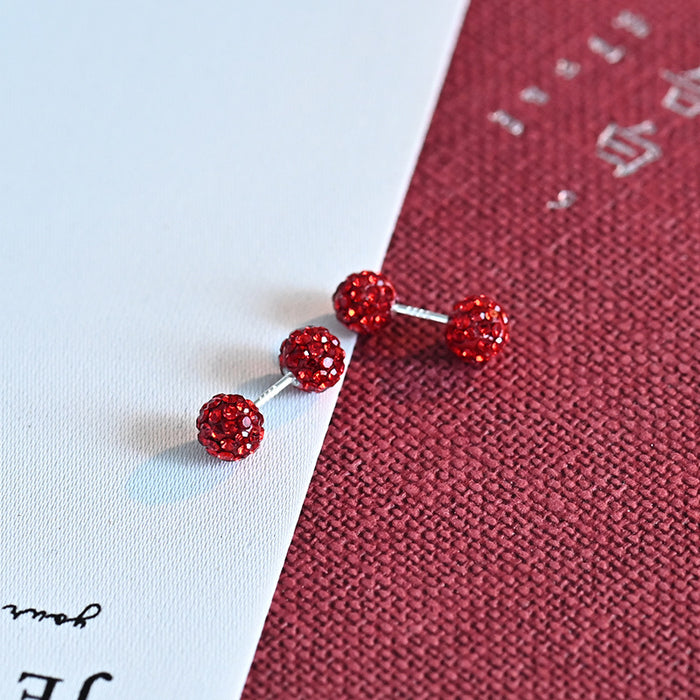 Wholesale Silver sparkling diamond ball with hanging earrings, simple and niche design, exquisite ear bone studs and earrings