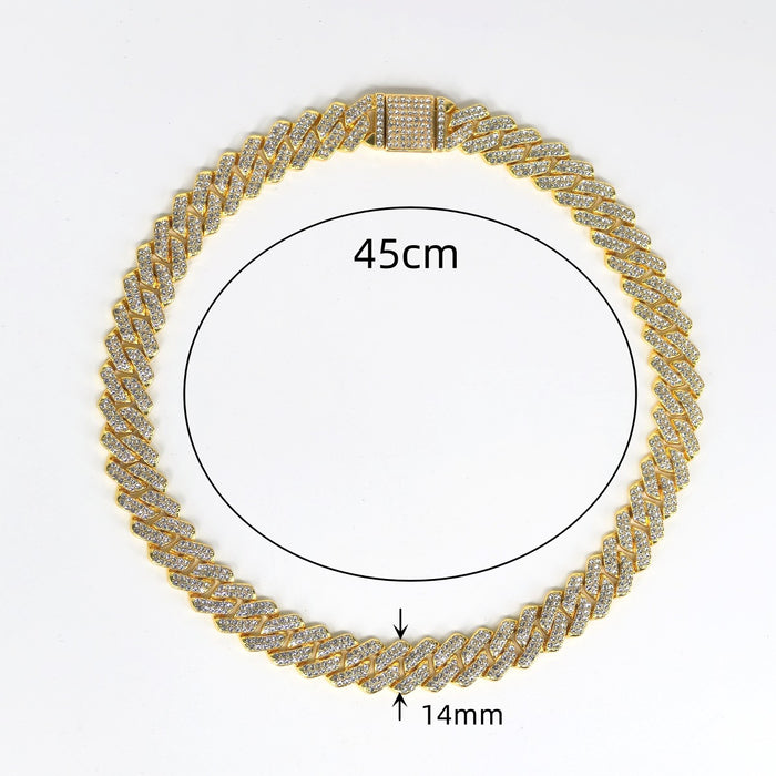 Wholesale 5pcs 14mm Diamond Flap for Men Alloy Cuban Necklace JDC-NE-JiaHe001