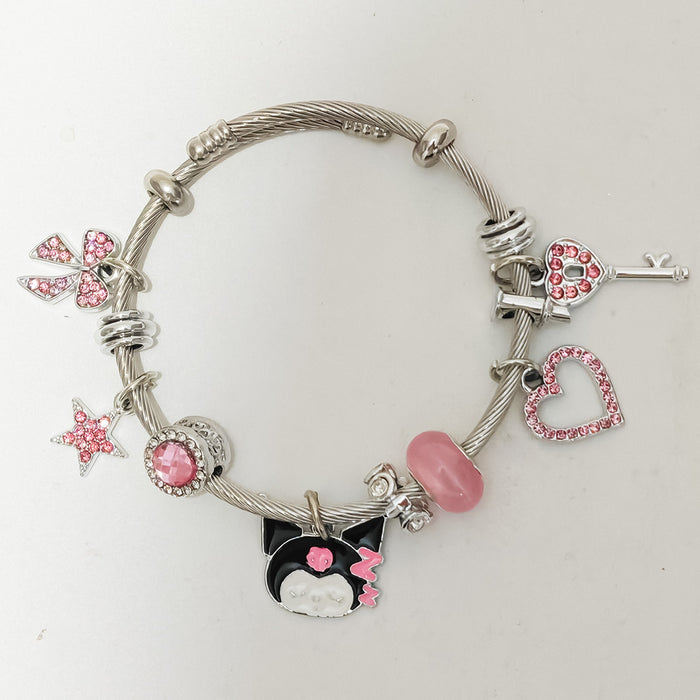 Wholesale Bracelet Bracelet Large Hole Beads DIY Bracelet Cartoon Hello Cat Kitty Cat Kuromi Sanrio Bracelet JDC-BT-Luman005