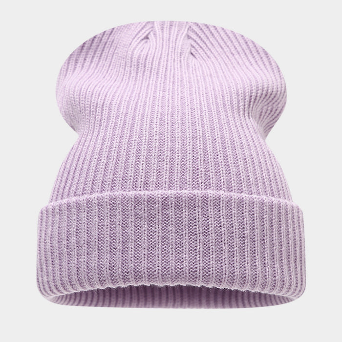 Wholesale Double-striped cuffed pullover warm knitted fashionhat