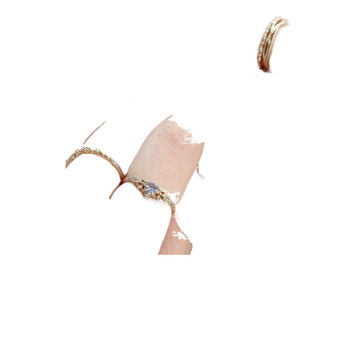 Wholesale Water droplet ice crystal natural light luxury ring earring set