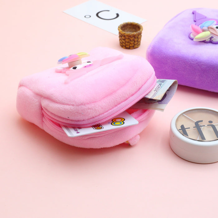 Wholesale Pink Plush Cartoon Coin Purse Cute Windmill Design